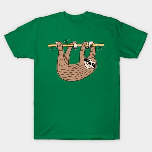 Sloth Hanging on a Tree Branch T-Shirt